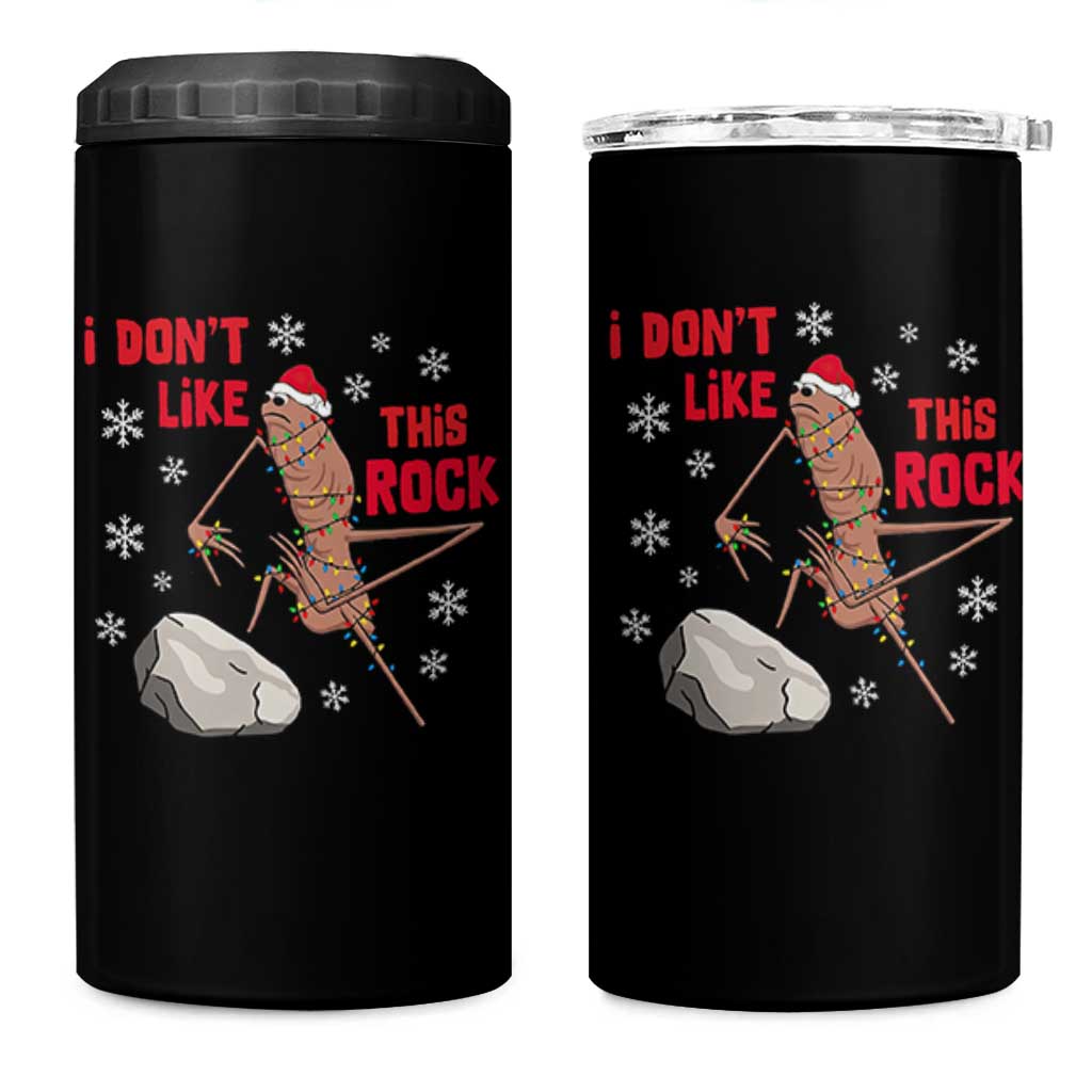I Do Not Like This Rock 4 in 1 Can Cooler Tumbler Christmas Marcus The Worm Meme Gift - Wonder Print Shop