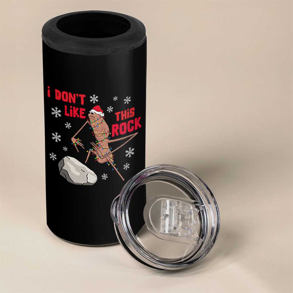 I Do Not Like This Rock 4 in 1 Can Cooler Tumbler Christmas Marcus The Worm Meme Gift - Wonder Print Shop