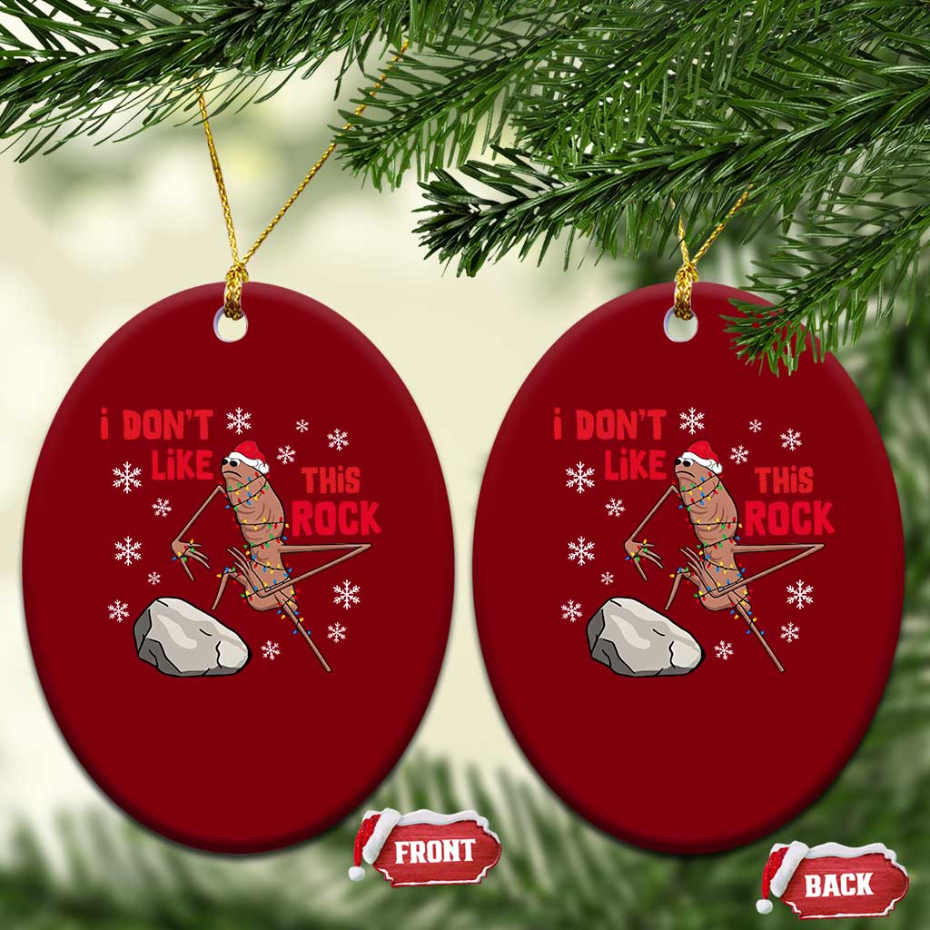 I Do Not Like This Rock Ceramic Ornament Christmas Marcus The Worm Meme Gift - Wonder Print Shop