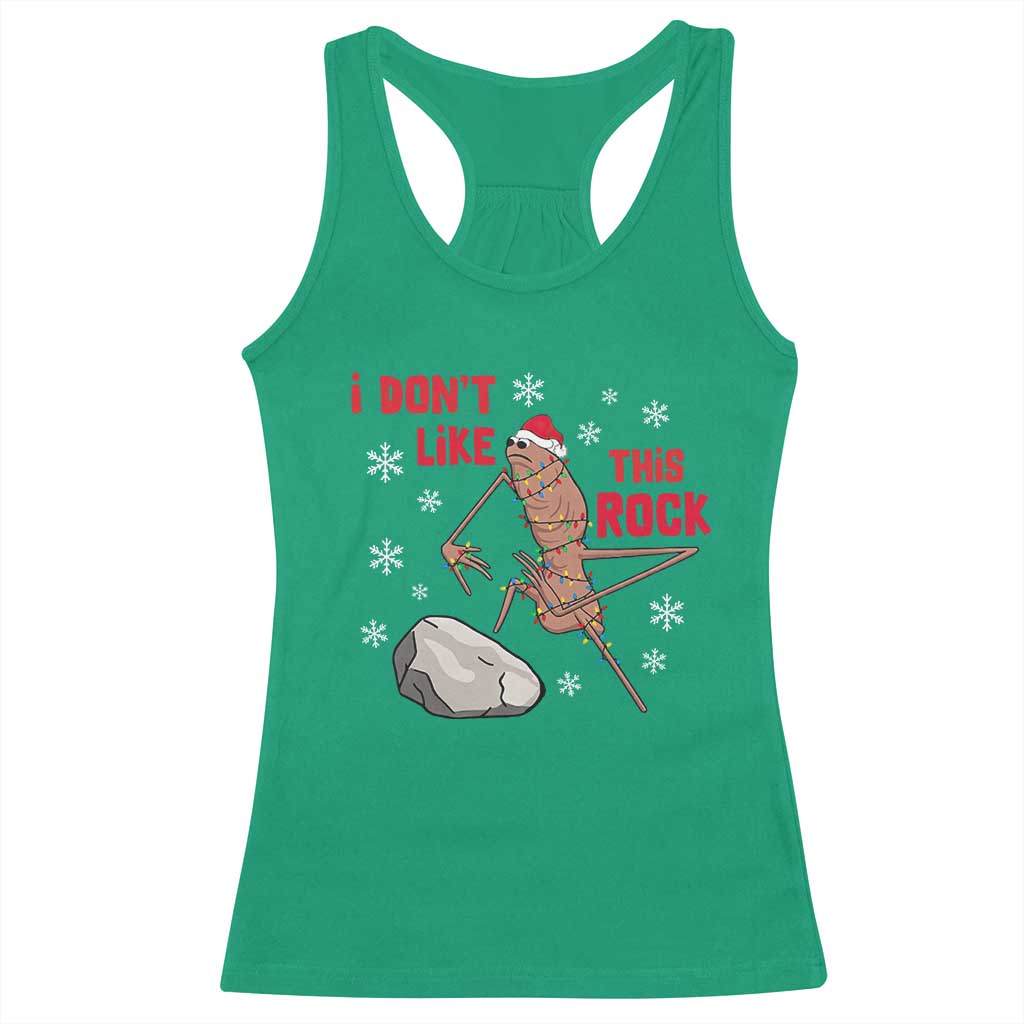 I Do Not Like This Rock Racerback Tank Top Christmas Marcus The Worm Meme Gift - Wonder Print Shop