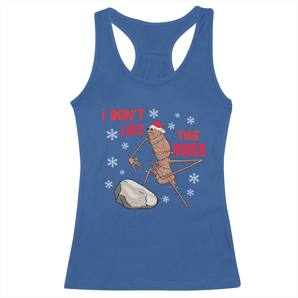 I Do Not Like This Rock Racerback Tank Top Christmas Marcus The Worm Meme Gift - Wonder Print Shop