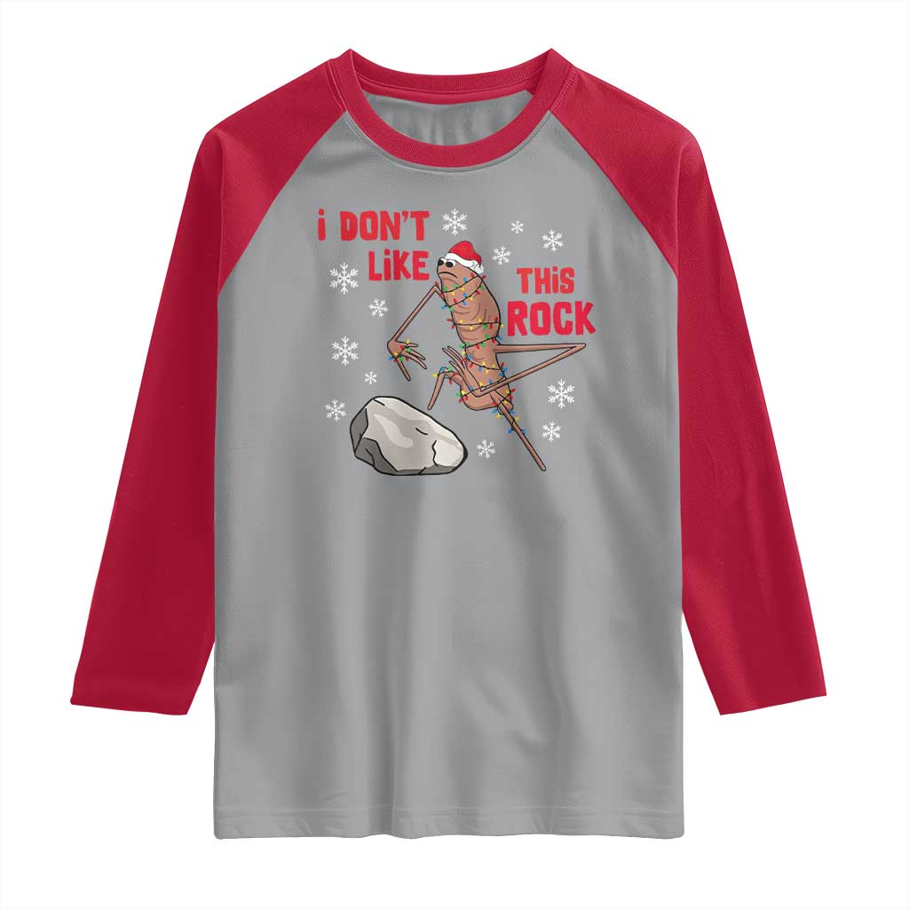 I Do Not Like This Rock Raglan Shirt Christmas Marcus The Worm Meme Gift - Wonder Print Shop