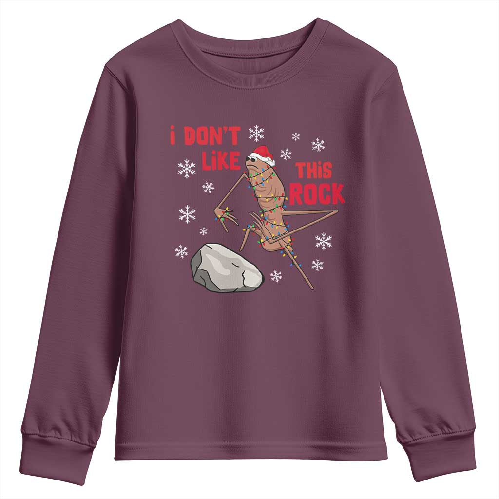 I Do Not Like This Rock Youth Sweatshirt Christmas Marcus The Worm Meme Gift - Wonder Print Shop
