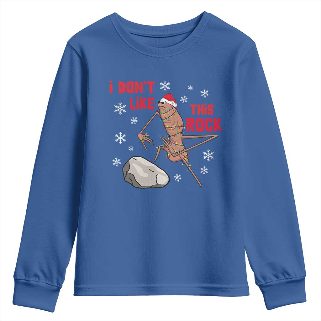 I Do Not Like This Rock Youth Sweatshirt Christmas Marcus The Worm Meme Gift - Wonder Print Shop