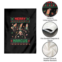 Funny Merry Marcus Garden Flag Ugly Christmas Marcus The Worm Meme Gift - Wonder Print Shop