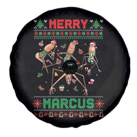 Funny Merry Marcus Spare Tire Cover Ugly Christmas Marcus The Worm Meme Gift - Wonder Print Shop