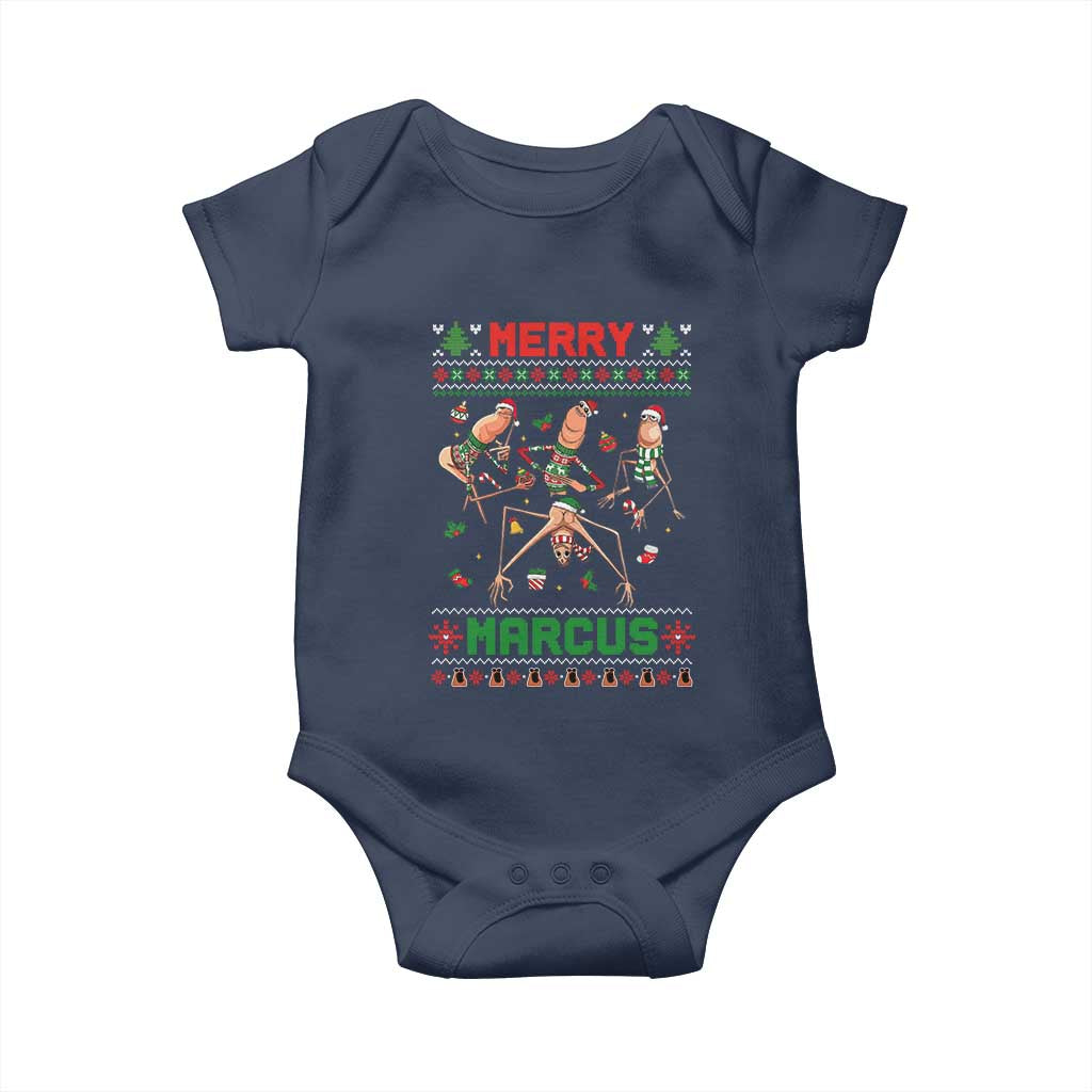 Funny Merry Marcus Baby Onesie Ugly Christmas Marcus The Worm Meme Gift - Wonder Print Shop