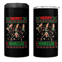Funny Merry Marcus 4 in 1 Can Cooler Tumbler Ugly Christmas Marcus The Worm Meme Gift - Wonder Print Shop