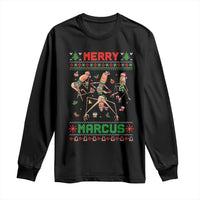 Funny Merry Marcus Long Sleeve Shirt Ugly Christmas Marcus The Worm Meme Gift - Wonder Print Shop