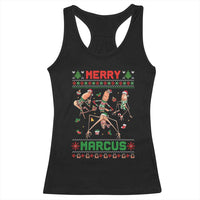 Funny Merry Marcus Racerback Tank Top Ugly Christmas Marcus The Worm Meme Gift - Wonder Print Shop