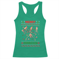 Funny Merry Marcus Racerback Tank Top Ugly Christmas Marcus The Worm Meme Gift - Wonder Print Shop