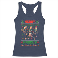 Funny Merry Marcus Racerback Tank Top Ugly Christmas Marcus The Worm Meme Gift - Wonder Print Shop