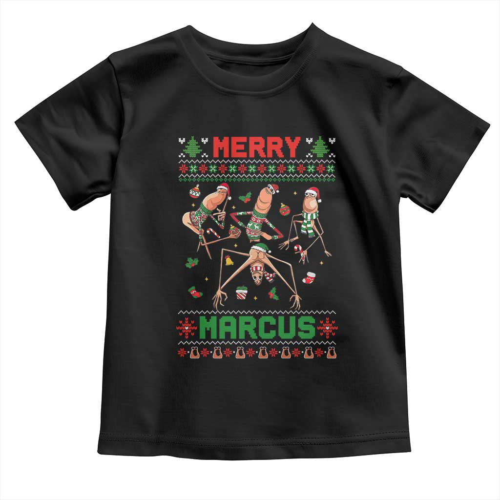 Funny Merry Marcus Toddler T Shirt Ugly Christmas Marcus The Worm Meme Gift - Wonder Print Shop