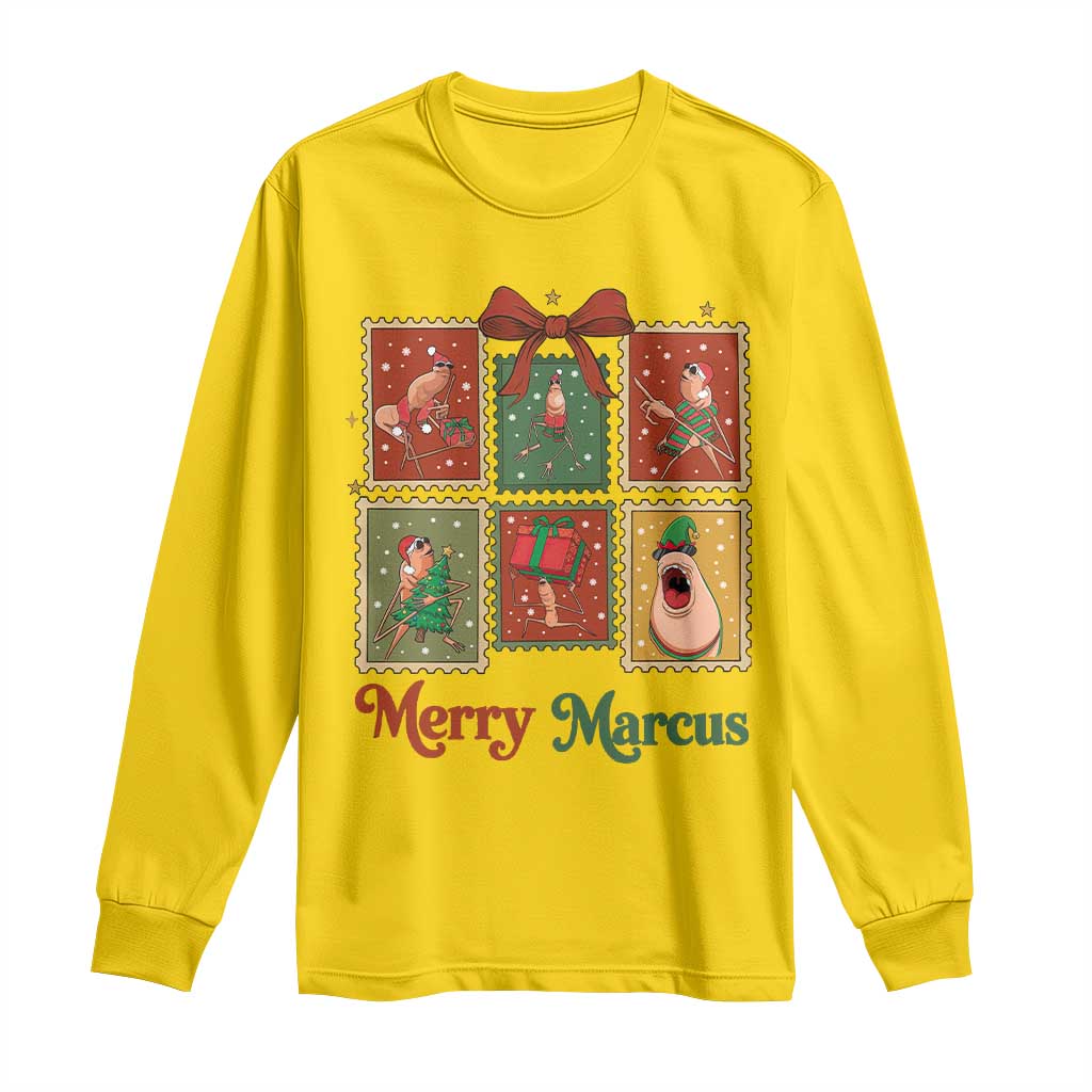 Christmas Marcus The Worm Meme Long Sleeve Shirt Funny Merry Marcus Gift - Wonder Print Shop
