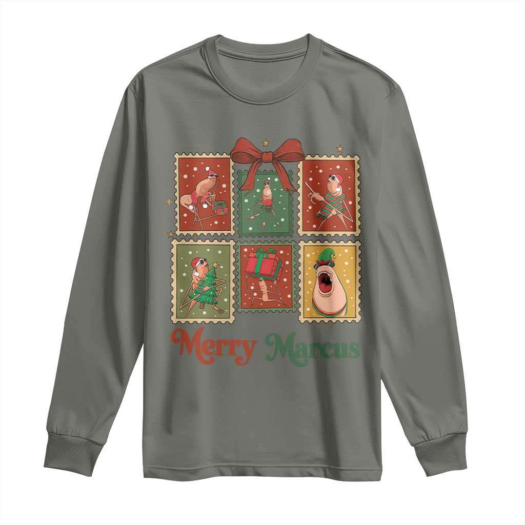 Christmas Marcus The Worm Meme Long Sleeve Shirt Funny Merry Marcus Gift - Wonder Print Shop