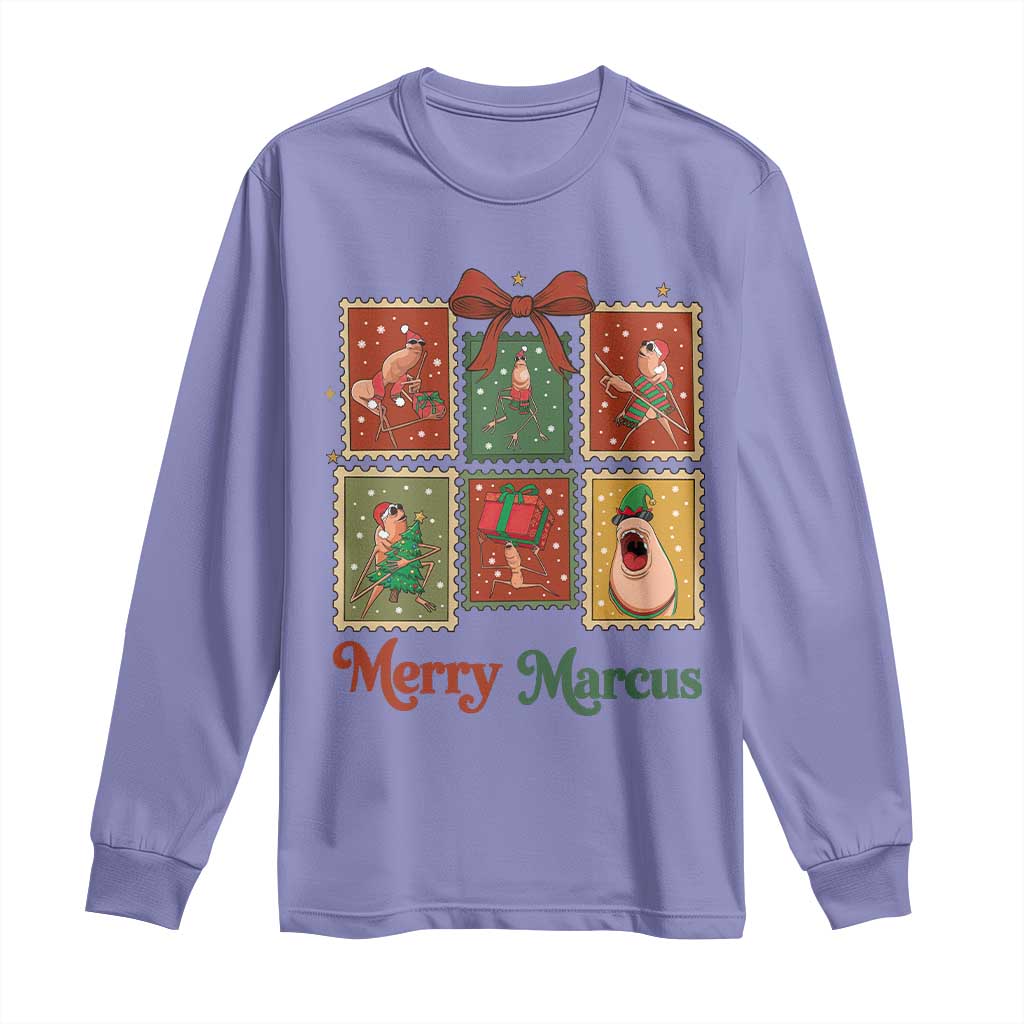 Christmas Marcus The Worm Meme Long Sleeve Shirt Funny Merry Marcus Gift - Wonder Print Shop