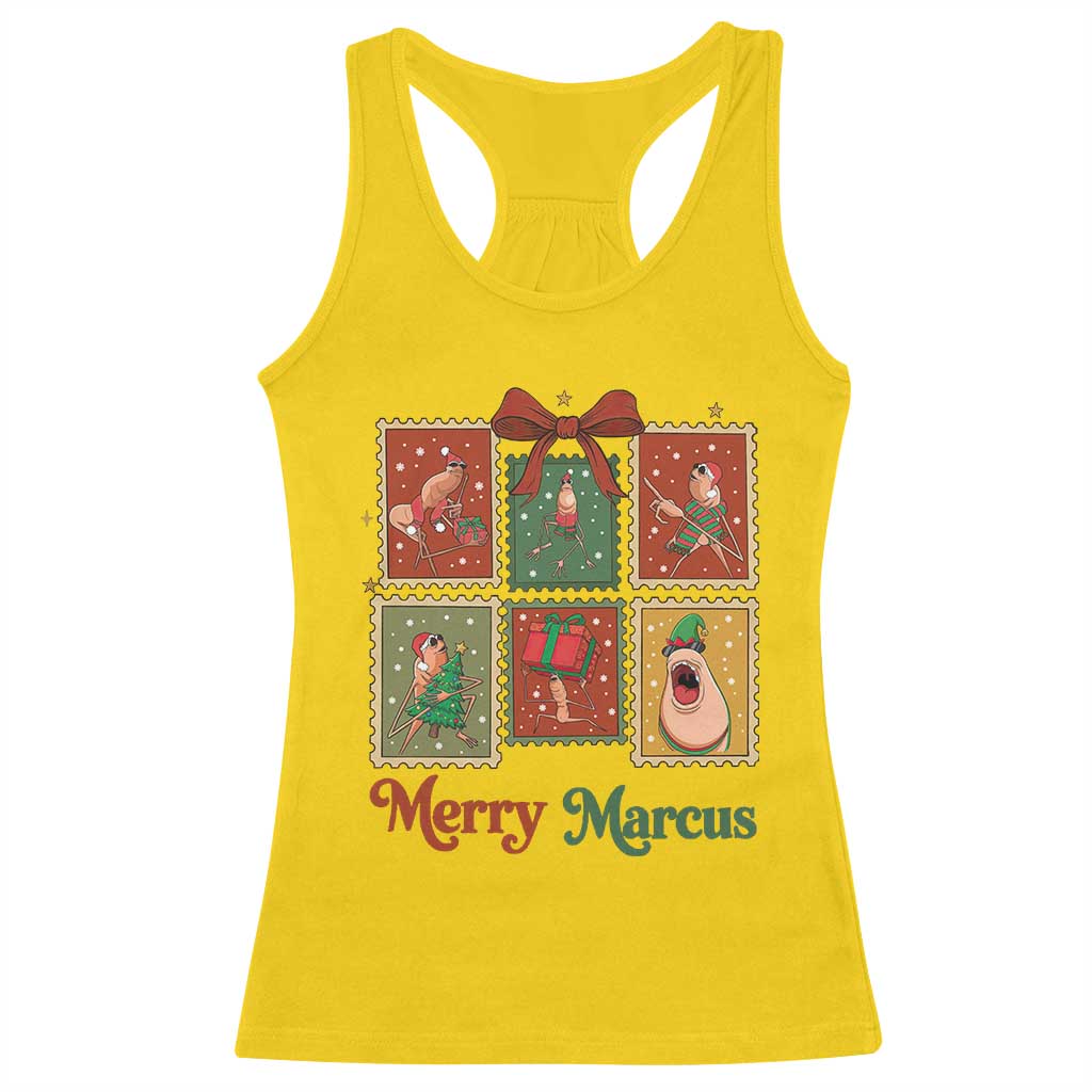 Christmas Marcus The Worm Meme Racerback Tank Top Funny Merry Marcus Gift - Wonder Print Shop