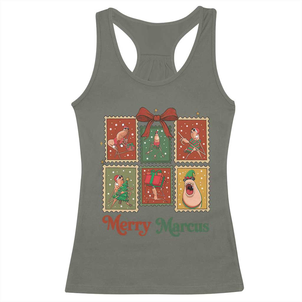 Christmas Marcus The Worm Meme Racerback Tank Top Funny Merry Marcus Gift - Wonder Print Shop