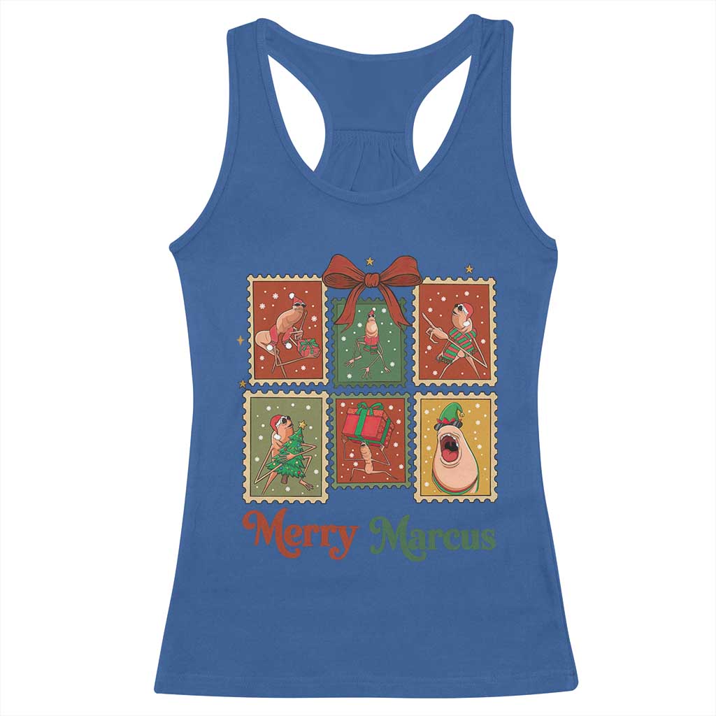 Christmas Marcus The Worm Meme Racerback Tank Top Funny Merry Marcus Gift - Wonder Print Shop