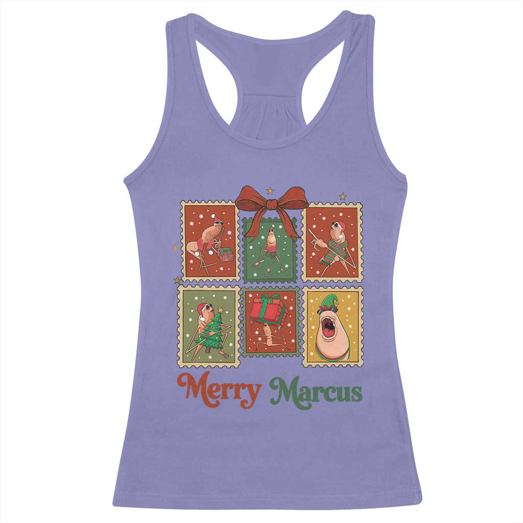 Christmas Marcus The Worm Meme Racerback Tank Top Funny Merry Marcus Gift - Wonder Print Shop
