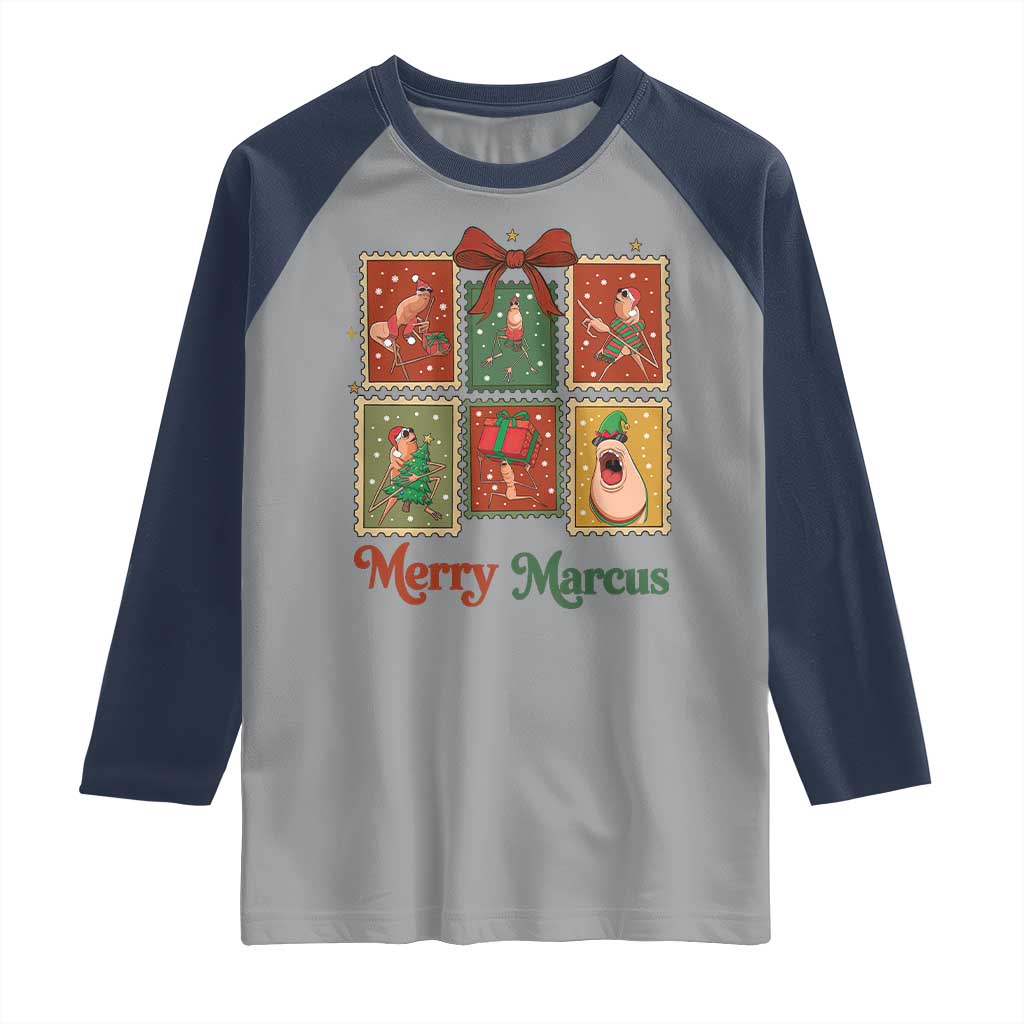 Christmas Marcus The Worm Meme Raglan Shirt Funny Merry Marcus Gift - Wonder Print Shop