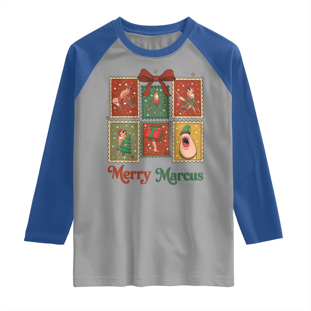 Christmas Marcus The Worm Meme Raglan Shirt Funny Merry Marcus Gift - Wonder Print Shop