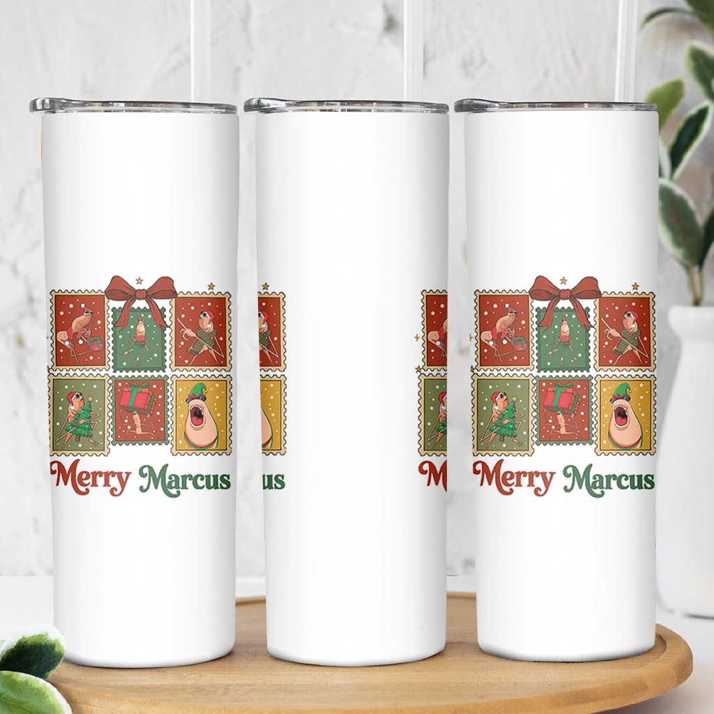 Christmas Marcus The Worm Meme Skinny Tumbler Funny Merry Marcus Gift - Wonder Print Shop