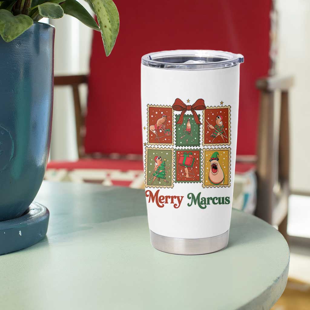 Christmas Marcus The Worm Meme Tumbler Cup Funny Merry Marcus Gift - Wonder Print Shop