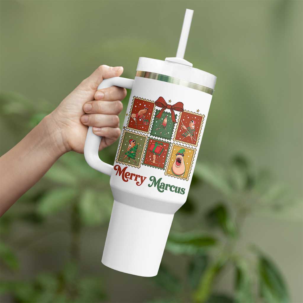 Christmas Marcus The Worm Meme Tumbler With Handle Funny Merry Marcus Gift - Wonder Print Shop