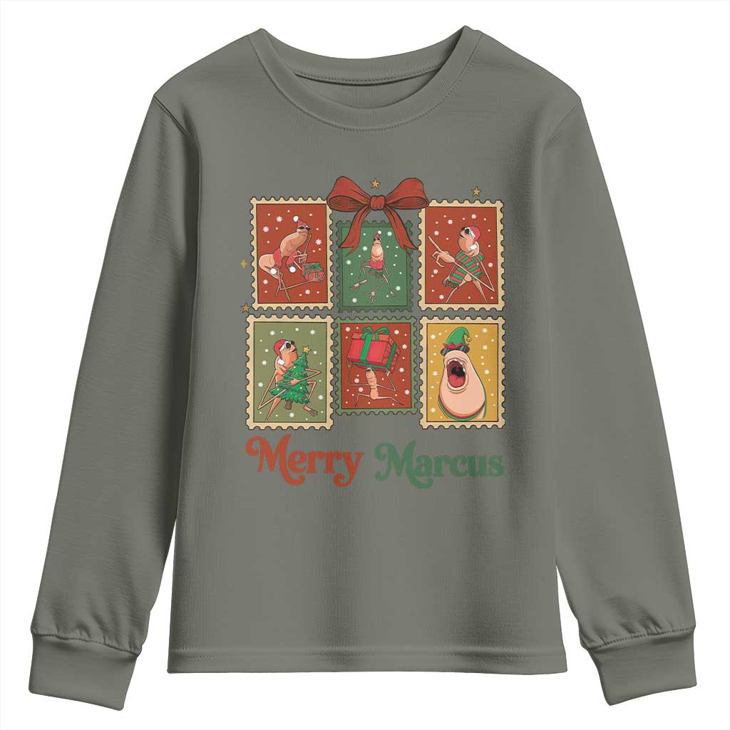Christmas Marcus The Worm Meme Youth Sweatshirt Funny Merry Marcus Gift - Wonder Print Shop