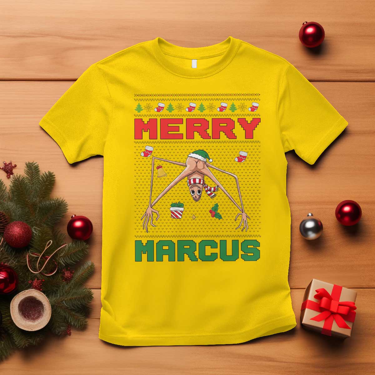 Marcus The Worm Meme Merry Marcus T Shirt Funny Ugly Christmas Gift - Wonder Print Shop