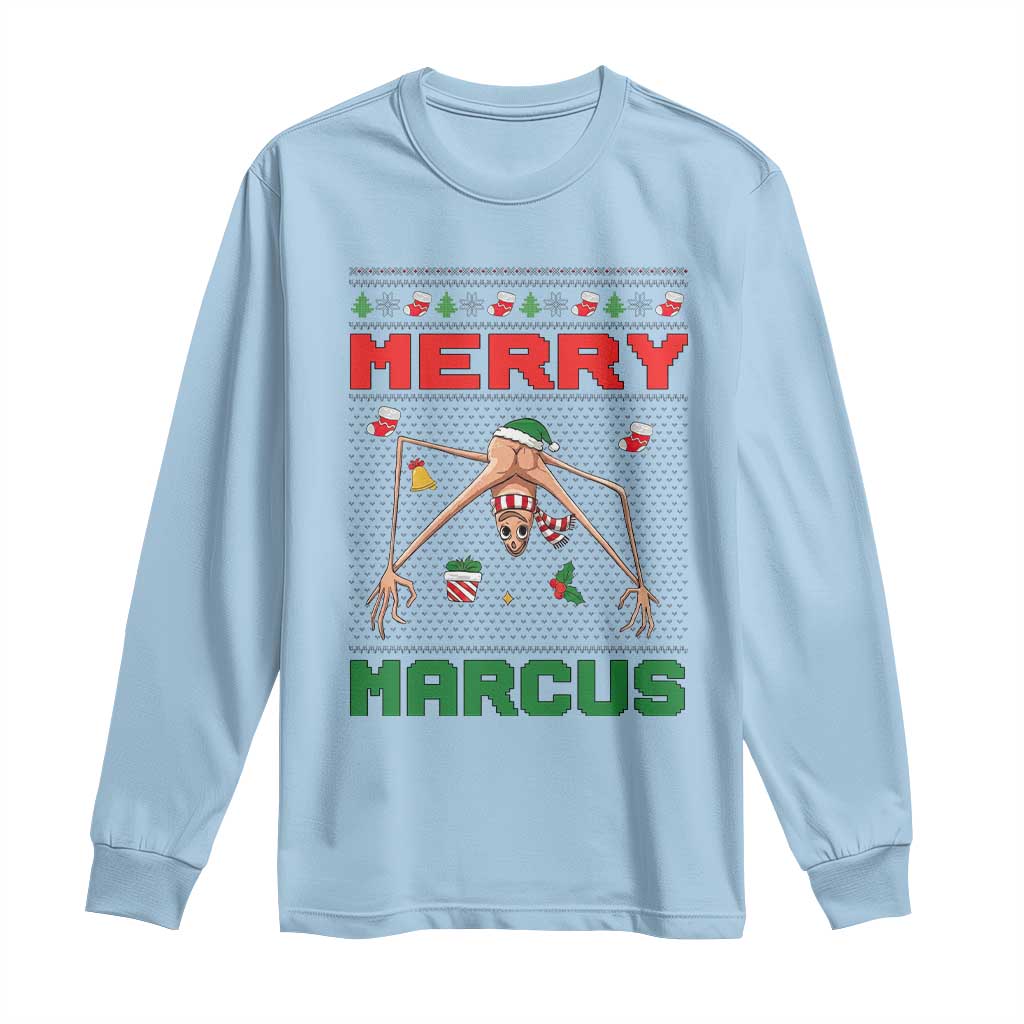 Marcus The Worm Meme Merry Marcus Long Sleeve Shirt Funny Ugly Christmas Gift - Wonder Print Shop