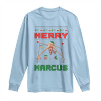 Marcus The Worm Meme Merry Marcus Long Sleeve Shirt Funny Ugly Christmas Gift - Wonder Print Shop