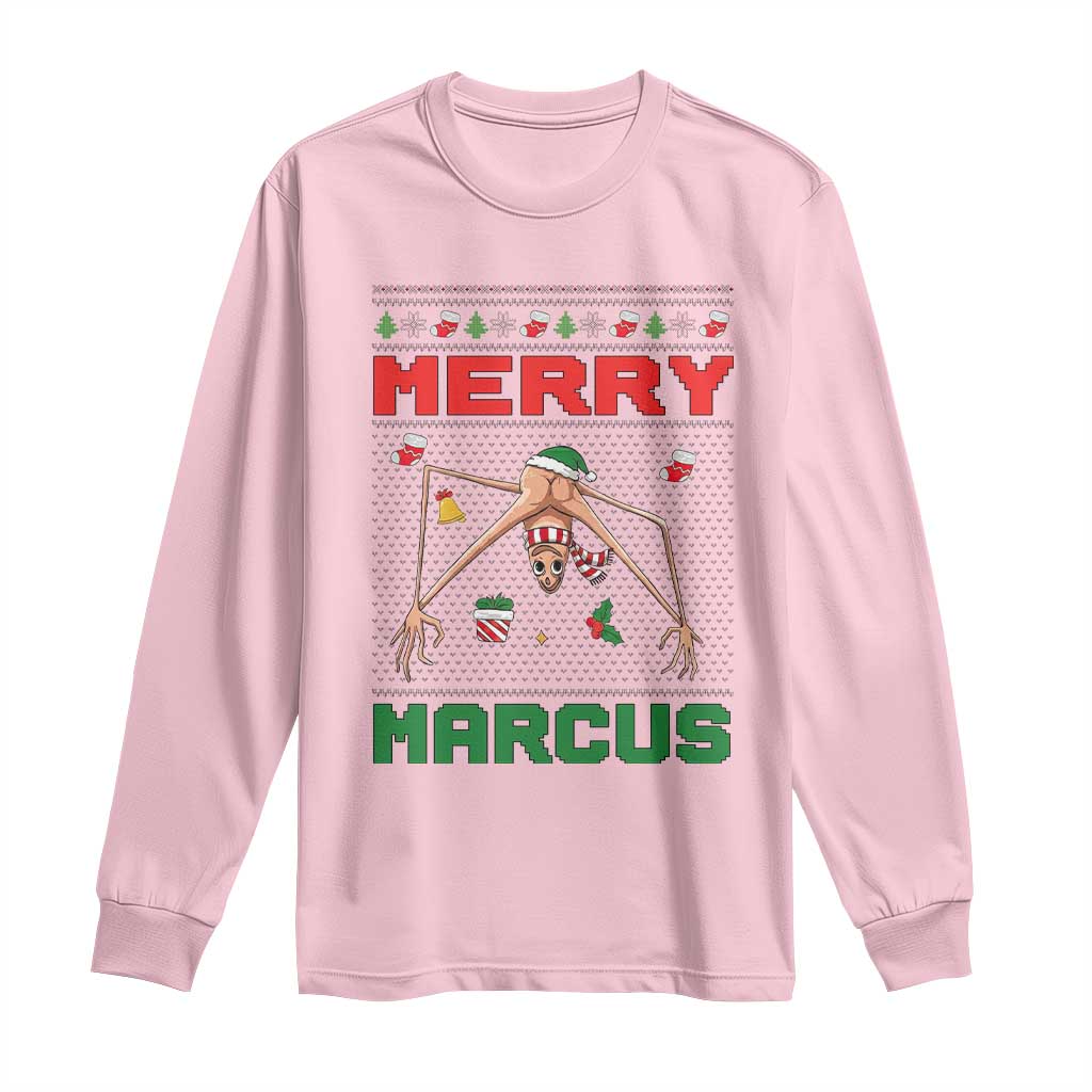 Marcus The Worm Meme Merry Marcus Long Sleeve Shirt Funny Ugly Christmas Gift - Wonder Print Shop