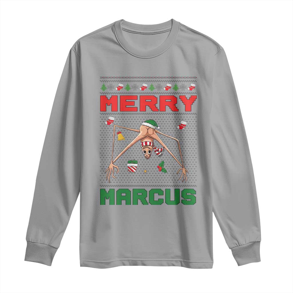 Marcus The Worm Meme Merry Marcus Long Sleeve Shirt Funny Ugly Christmas Gift - Wonder Print Shop
