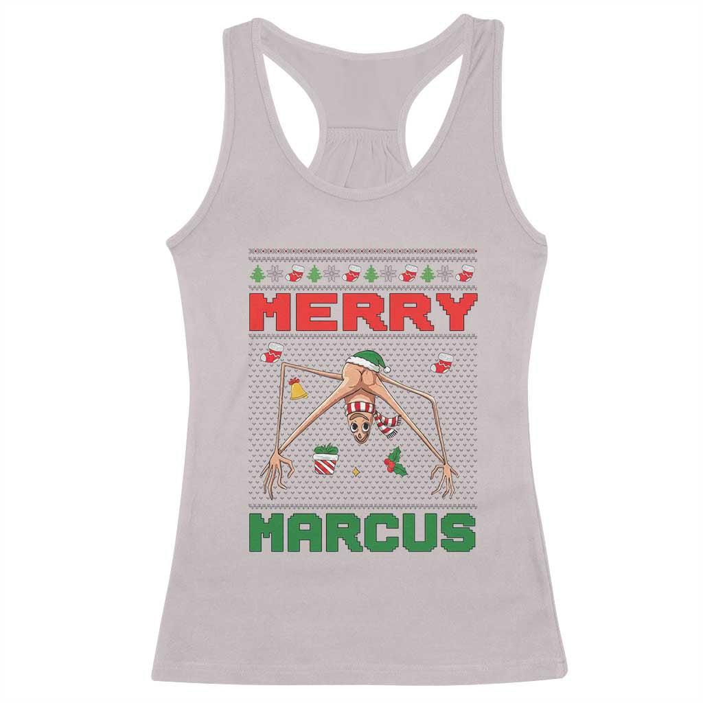 Marcus The Worm Meme Merry Marcus Racerback Tank Top Funny Ugly Christmas Gift - Wonder Print Shop