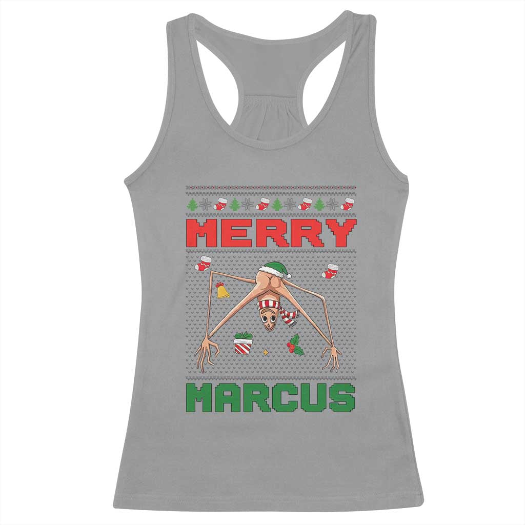 Marcus The Worm Meme Merry Marcus Racerback Tank Top Funny Ugly Christmas Gift - Wonder Print Shop