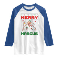 Marcus The Worm Meme Merry Marcus Raglan Shirt Funny Ugly Christmas Gift - Wonder Print Shop