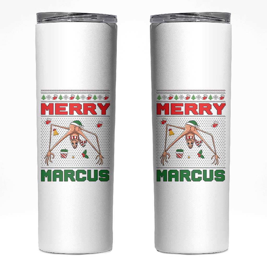 Marcus The Worm Meme Merry Marcus Skinny Tumbler Funny Ugly Christmas Gift - Wonder Print Shop
