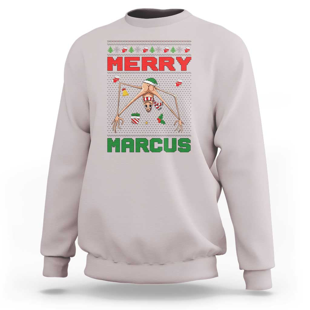 Marcus The Worm Meme Merry Marcus Sweatshirt Funny Ugly Christmas Gift - Wonder Print Shop