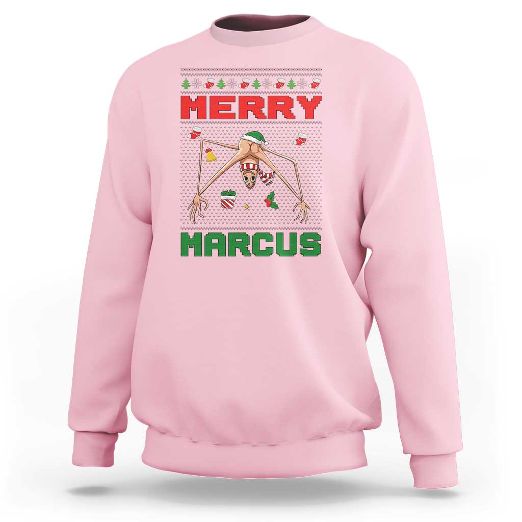 Marcus The Worm Meme Merry Marcus Sweatshirt Funny Ugly Christmas Gift - Wonder Print Shop