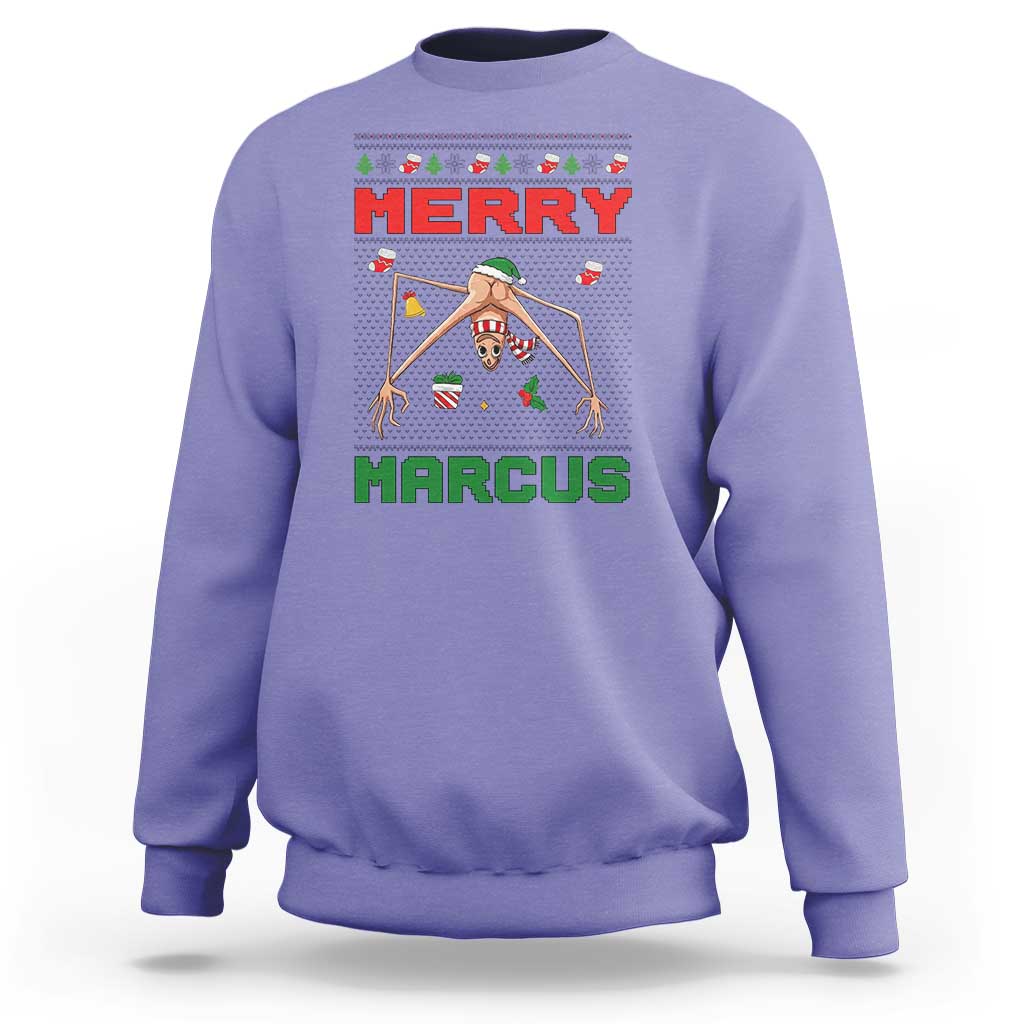 Marcus The Worm Meme Merry Marcus Sweatshirt Funny Ugly Christmas Gift - Wonder Print Shop