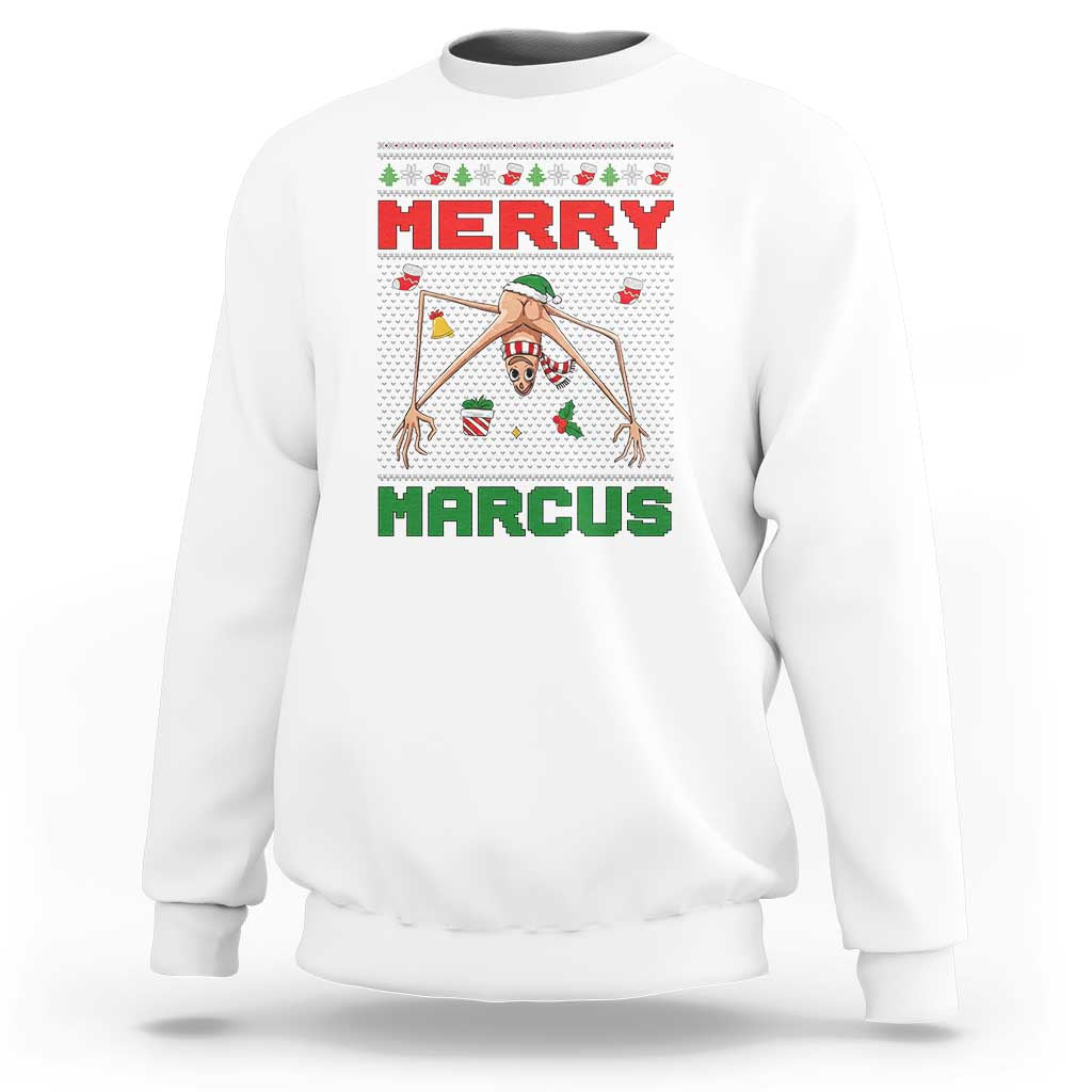 Marcus The Worm Meme Merry Marcus Sweatshirt Funny Ugly Christmas Gift - Wonder Print Shop