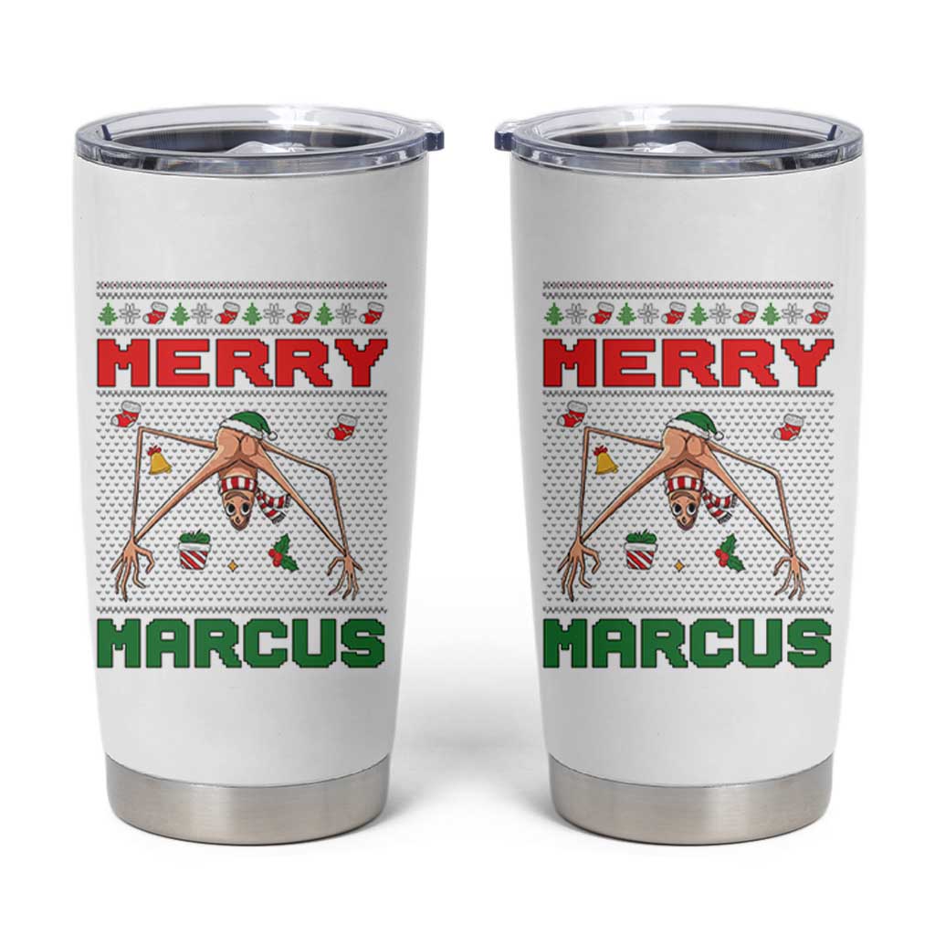Marcus The Worm Meme Merry Marcus Tumbler Cup Funny Ugly Christmas Gift - Wonder Print Shop
