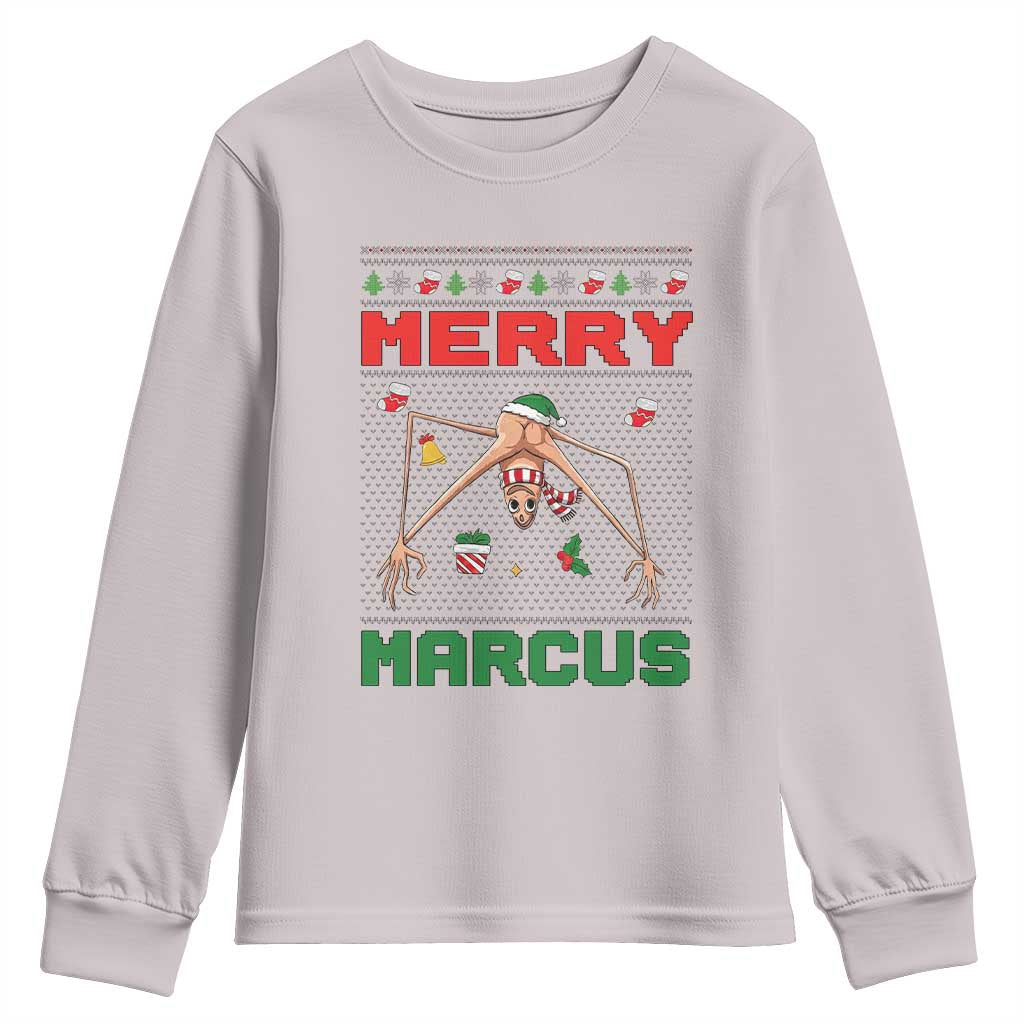 Marcus The Worm Meme Merry Marcus Youth Sweatshirt Funny Ugly Christmas Gift - Wonder Print Shop
