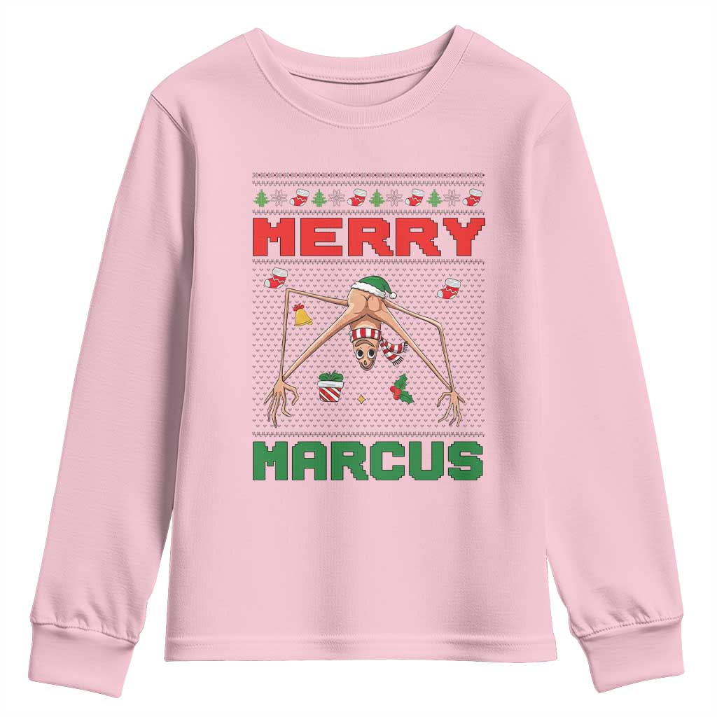 Marcus The Worm Meme Merry Marcus Youth Sweatshirt Funny Ugly Christmas Gift - Wonder Print Shop