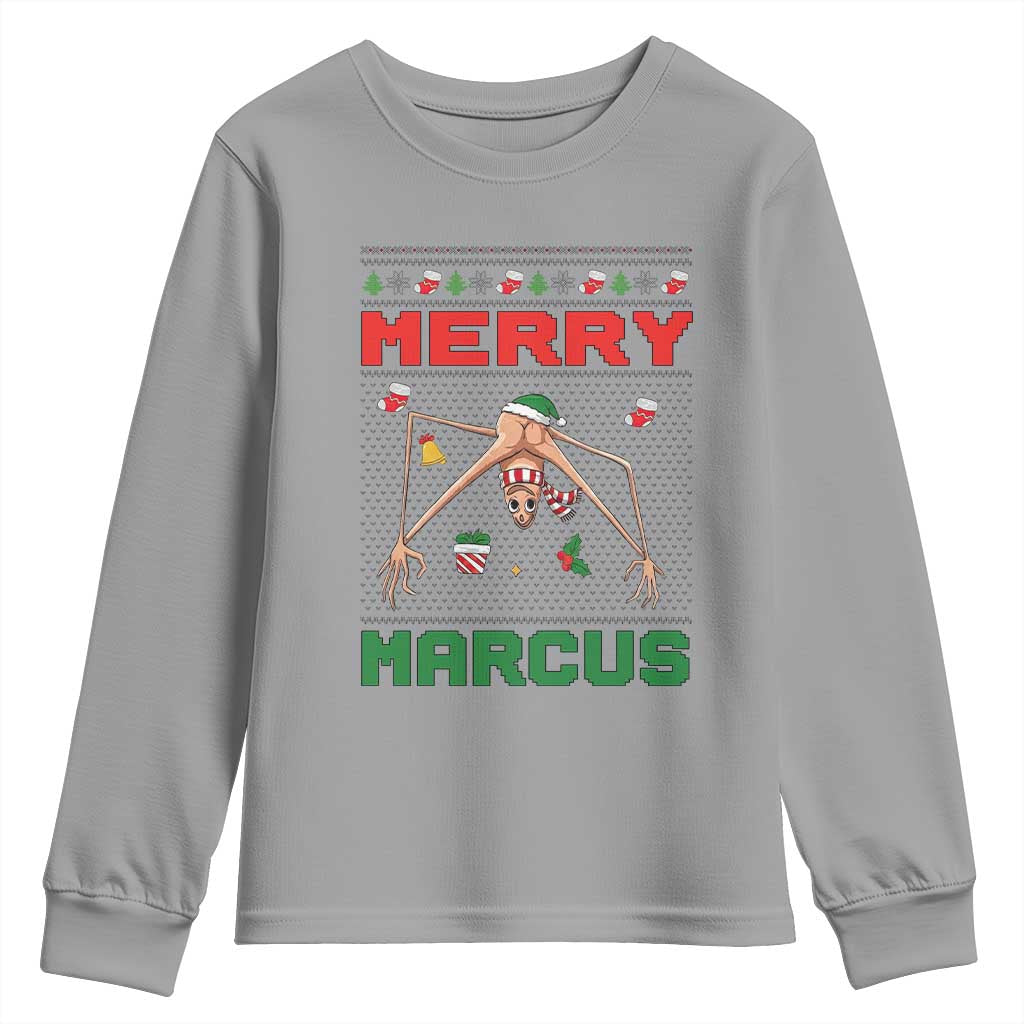 Marcus The Worm Meme Merry Marcus Youth Sweatshirt Funny Ugly Christmas Gift - Wonder Print Shop