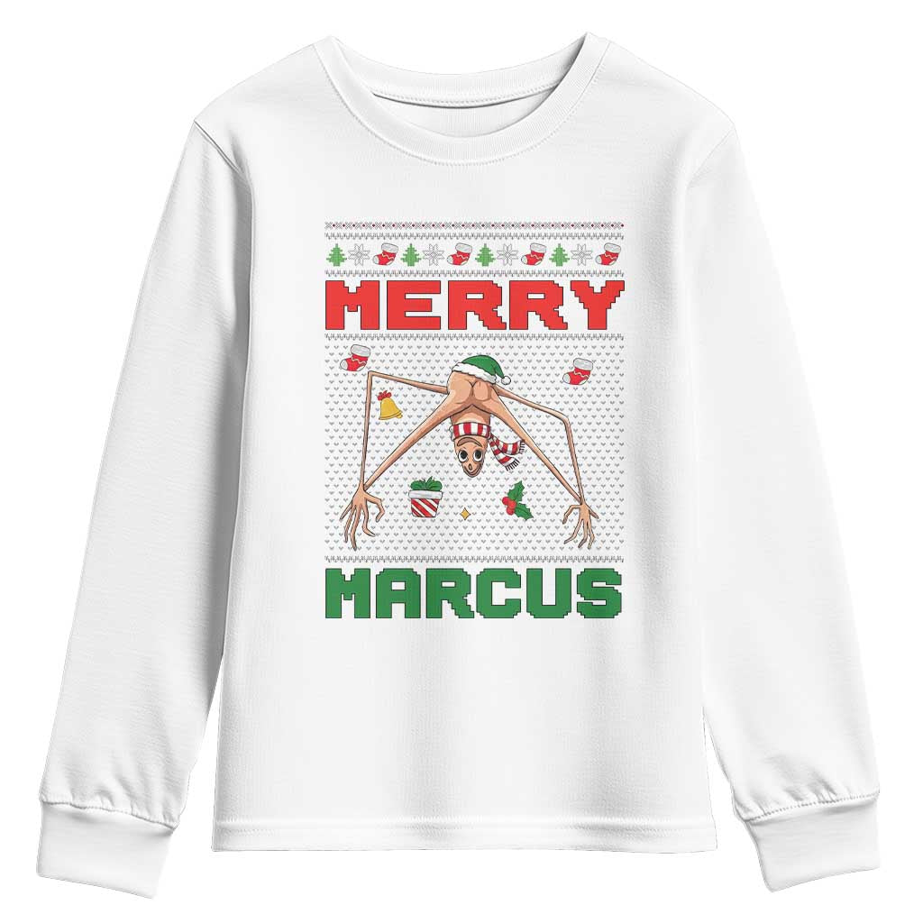 Marcus The Worm Meme Merry Marcus Youth Sweatshirt Funny Ugly Christmas Gift - Wonder Print Shop