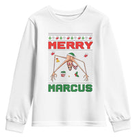 Marcus The Worm Meme Merry Marcus Youth Sweatshirt Funny Ugly Christmas Gift - Wonder Print Shop