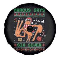 Marcus Says Six Seven Spare Tire Cover Funny Ugly Christmas Meme Gift - Wonder Print Shop